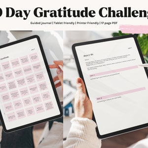 Gratitude 30 Day Challenge  Guided Gratitude Journal Digital image 2