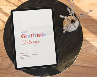 Gratitude 30 Day Challenge | Guided Gratitude Journal Digital Download for 30 Days of Practicing Gratitude | Daily Gratitude Journal PDF