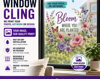 Personalized Static Window Cling - Clear & Solid Backgrounds Available