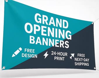 Custom Grand Opening Banner – 24-Hour Print, Free Design