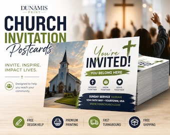 Custom Church Invitation Postcards | Full Color Printing, Fast Turnaround