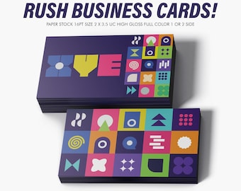 Rush Print Business Cards, 16pt High Gloss, Full Color
