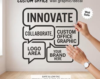 Personalized Office Wall Decor Decal, Residue-Free Fabric Graphic, Removable Wall Sticker, Quick Shipping, Custom Creative Workspace Art