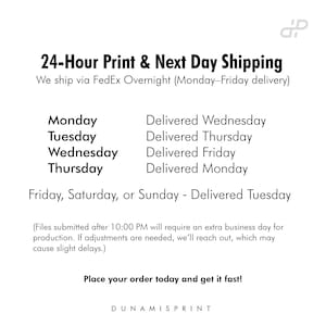 Artwork submission guide – Use CMYK color mode, 300 DPI resolution for sharp printing.