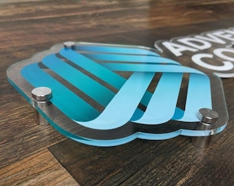 Custom Acrylic Sign | Full Color Back Print, Standoff Hardware, Business Logo