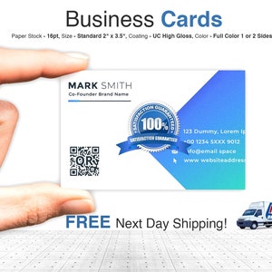 Rapid 24-Hour Print & FREE Next Day Shipping – Custom Full-Color Business Cards – Professional Quality with Speedy Delivery!