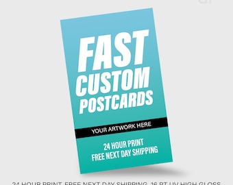Custom Postcards | Fast 24 Hour Print, Next Day Shipping (16pt UV Gloss)