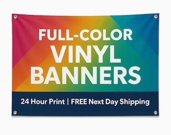 Custom Vinyl Banner – Waterproof with Hemmed Edges & Grommets