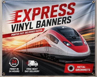 Custom Vinyl Banner | Full Color Printing | 24 Hour Production (Next Day Delivery)