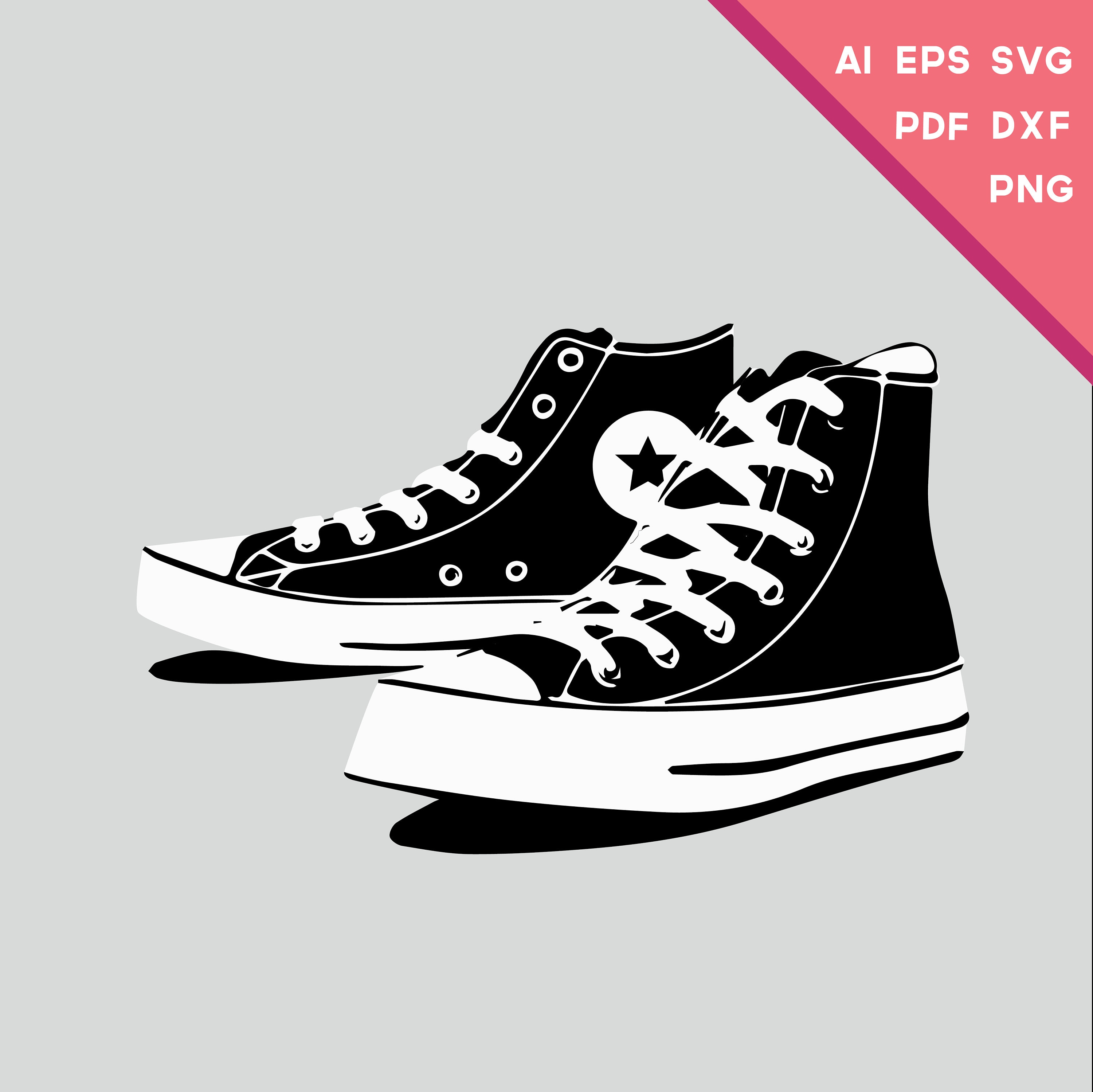 Chucks Vector Chuck Taylor Cricut Silhouette svg ai Etsy