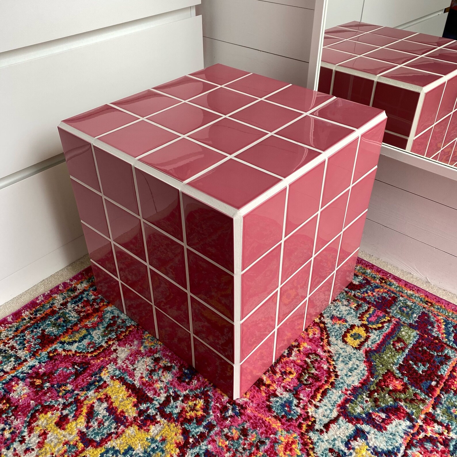 Pink Ceramic Tiled Table - Etsy