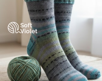 Chaussettes pour femmes tricotées à la main en fil de laine, taille UE 38/39