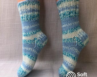 Hand-Knitted Regia Wool Socks: Warm Winter Socks