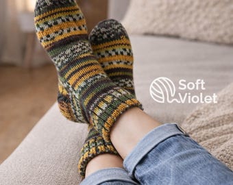 Chaussettes en fil de laine « Regia » pour femmes tricotées à la main Taille UE 36/37