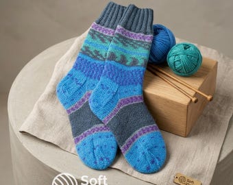Hand-knitted women’s socks from "Regia" wool yarn, EU size 38/39