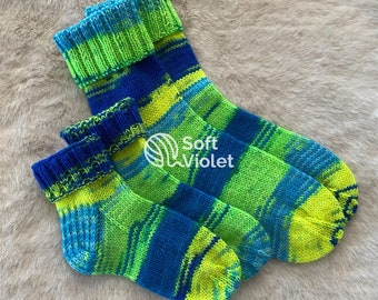 Chaussettes vintage en fil de laine « Regia » pour femmes/enfants, couleurs vives