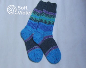 Chaussettes pour femmes tricotées à la main en fil de laine « Regia », taille UE 38/39