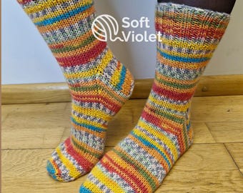 Chaussettes en fil de laine « Regia » tricotées à la main pour femmes/enfants, chaussettes en laine