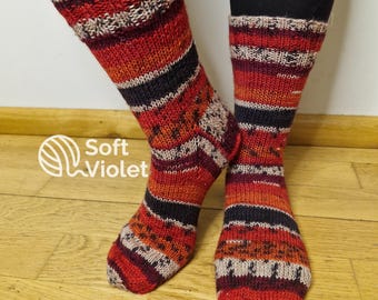 Chaussettes en fil de laine « Regia » pour femmes tricotées à la main UE 38/39