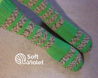 Chaussettes pour femmes tricotées à la main en fil de laine « Regia », taille UE 38/39