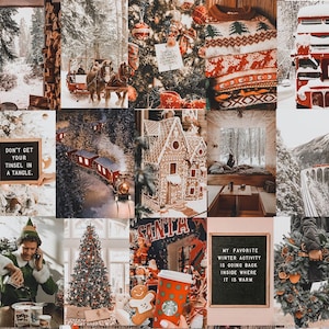 Christmas Wall Collage, Aesthetic Room Decor Christmas Aesthetic ...