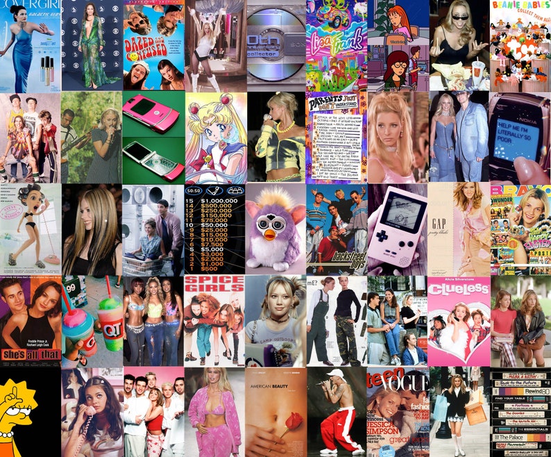 125 Y2K Photo Collage Kit Indie Room Decor, 2000s 90s aesthetic retro wall art image 6