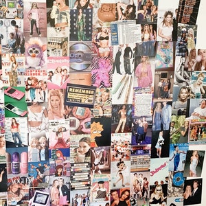 May include: A collage of images from the 1990s featuring popular culture icons, fashion trends, and music artists. The collage includes images of Britney Spears, Christina Aguilera, and the Spice Girls. There are also images of popular films and television shows from the 1990s, such as Clueless, Full House, and Jawbreaker.