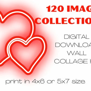 Red Valentine's Day Wall Collage Kit, Lovecore Aesthetic Background, Room Decor Aesthetic Poster, Pink backdrop image 3