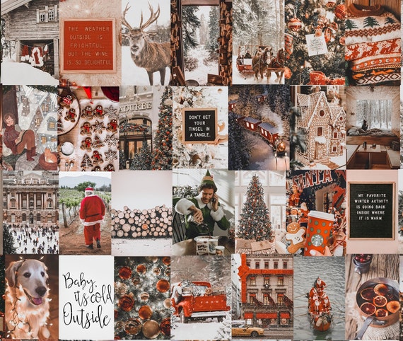 Christmas Wall Collage Aesthetic Room Decor Christmas | Etsy