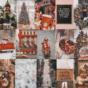 Christmas Wall Collage, Aesthetic Room Decor Christmas Aesthetic ...