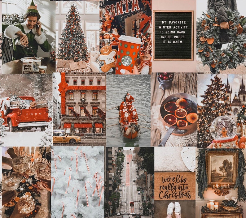 Christmas Wall Collage Aesthetic Room Decor Christmas - Etsy