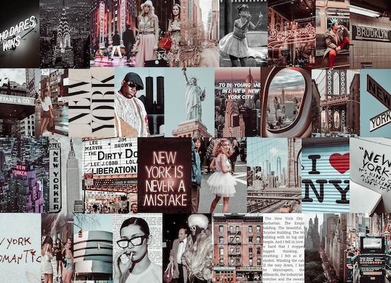 NYC Room Decor Grunge Wall Collage Kit, Bedroom Decor Aesthetic