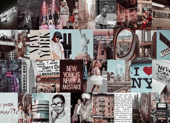 NYC Room Decor Grunge Wall Collage Kit, Bedroom Decor Aesthetic