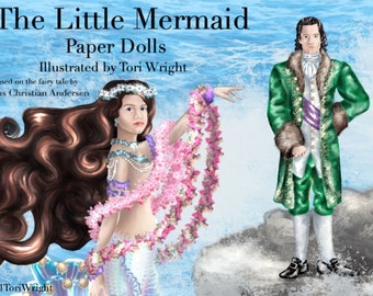 PAPER DOLLS Little Mermaid 18th Century Fantasy Digital