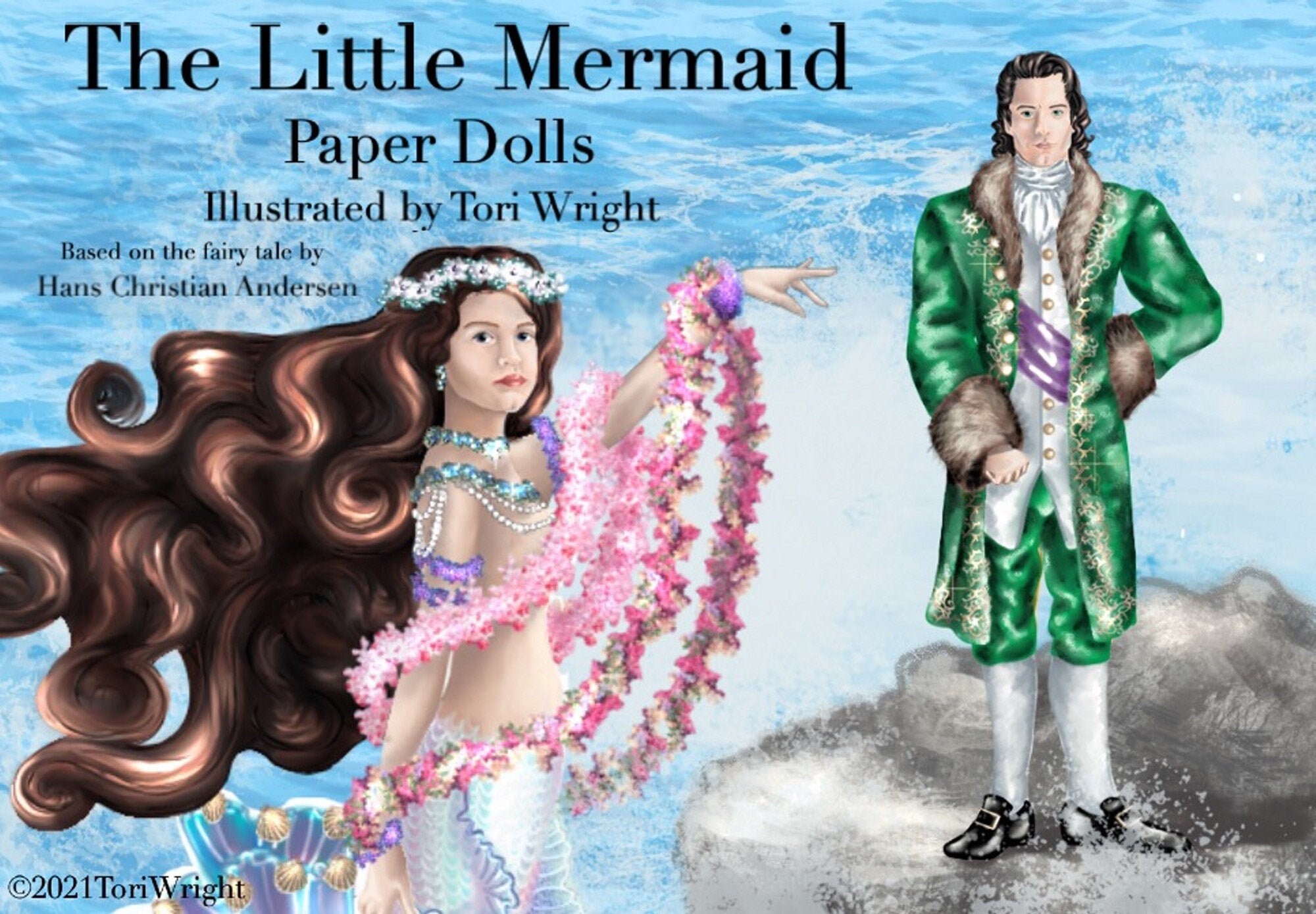 4 Articulated Mermaid Paper Dolls, Instant DIY Download Mermaid Crafts,  Mermaid and Under the Sea Party, Paper Dolls 