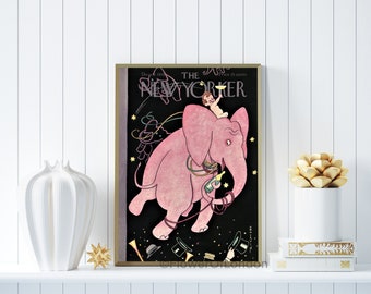 New Yorker Christmas Print, INSTANT DOWNLOAD, Vintage Retro The New Yorker Magazine Mag Cover Poster Dec 1983, Christmas Decor Gift Idea