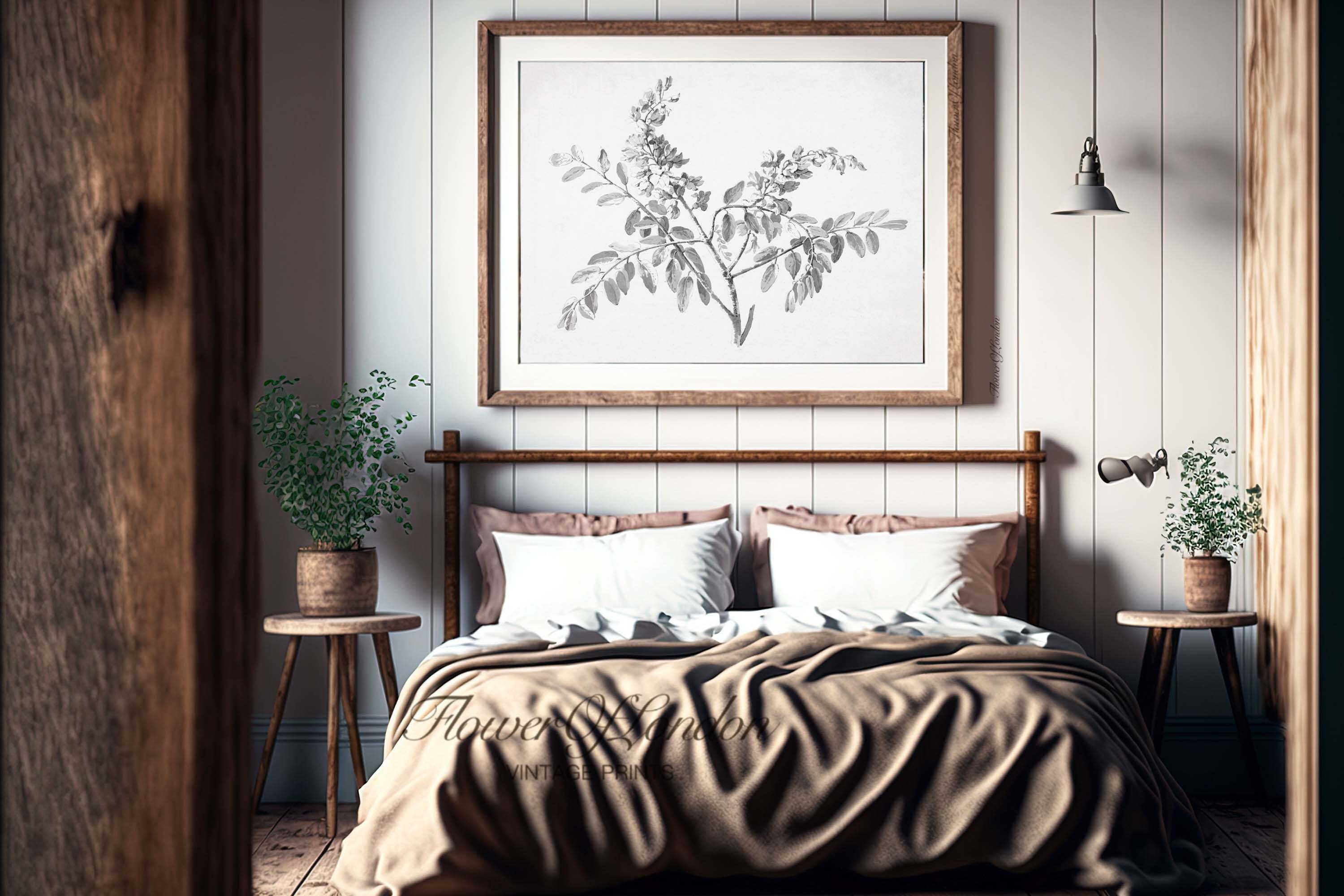Vintage Branch Sketch Print, INSTANT DOWNLOAD, Minimalist Drawing ...