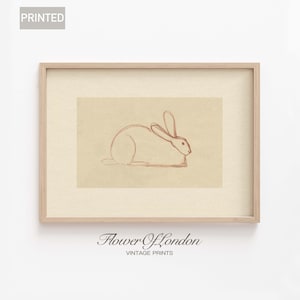 Vintage Rabbit Sketch Print, Antique Nursery Print Rabbits Girls Boys Kids Room Wall Art Drawing Animal Animals Farmhouse Decor, Giclee #103