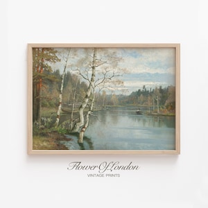 Frühling See Landschaft Druck, Küsten Fluss See Haus See Landhaus Landschaft Teich Sommer Wiese Bauernhaus Ölgemälde #165