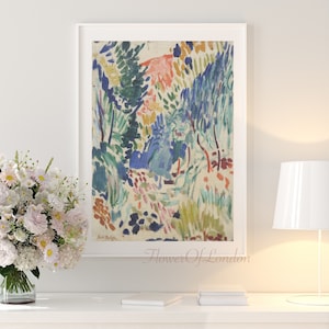 Matisse Print, Landscape at Collioure, Matisse Vintage Print Floral Pastel Modern Home Office Decor, SOFT MUTED version, Giclée PREMIUM