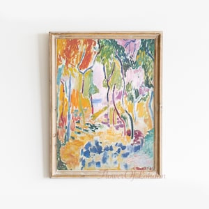 Matisse Print Landscape Near Collioure, Matisse Vintage Print Floral Pastel Pink Modern Home Office Decor SOFT MUTED version, Giclée PREMIUM