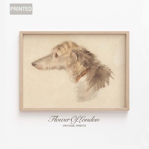 Vintage hond schets print, minimalistische antieke rustieke hond aquarel tekening dierenliefhebbers kwekerij muur kunst boerderij decor, giclee #245