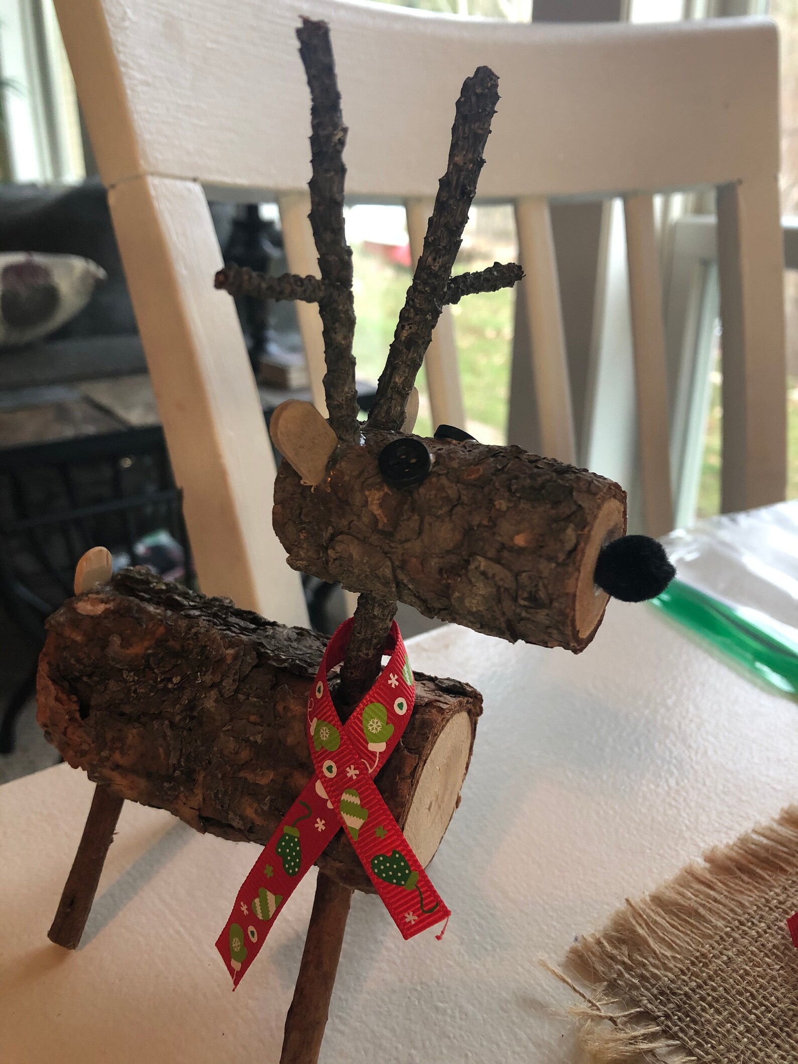 Handmade small wooden reindeer decoration Christmas Etsy