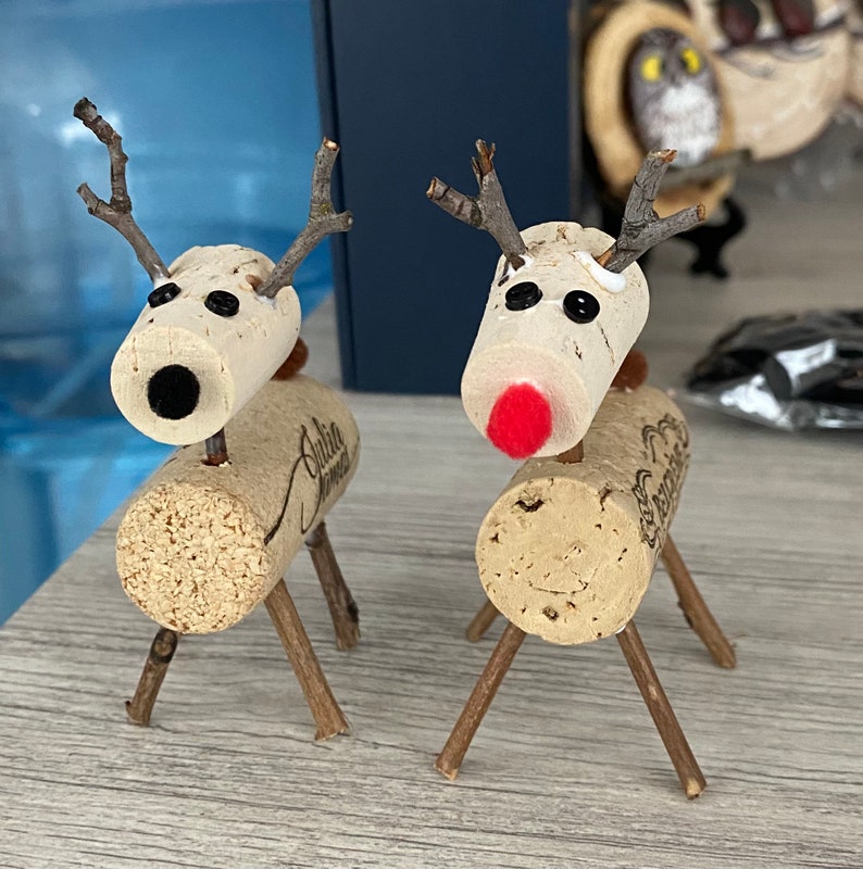 Upcycled Wine Cork Reindeer Etsy