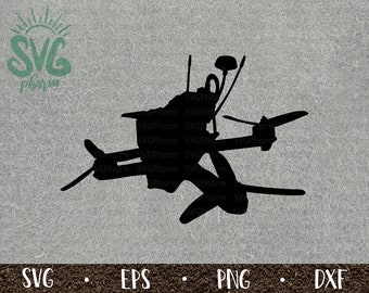FPV Drone Racer SVG / Mini Drone / Drone Hobby / Drone Racing / PnG DXF Eps / Cricut / Silhouette / Digital Cut File / Clip Art