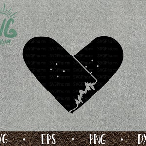 Broken Skateboard Heart SVG / Love Hate Skateboarding / Skateboard Heart / PnG DXF Eps / Cricut / Silhouette / Digital Cut File / Clip Art