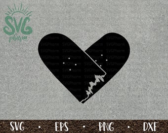 Broken Skateboard Heart SVG / Love Hate Skateboarding / Skateboard Heart / PnG DXF Eps / Cricut / Silhouette / Digital Cut File / Clip Art