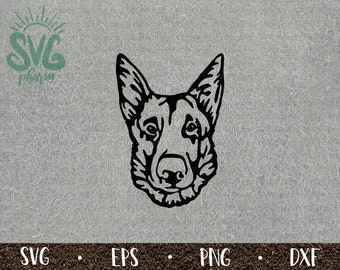 Berger allemand SVG / Berger allemand Pet Portrait / Grand Chien de race Lover / PnG DXF EPS / Cricut / Silhouette / Digital Cut File / Clip Art