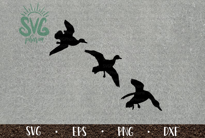 Flying Ducks SVG Bundle Flying Geese Landing Duck Duck Hunting PnG DXF EPS Cricut Silhouette Digital Cut File Clip Art