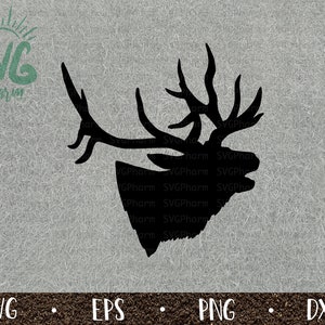 Elk SVG / Elk Silhouette / Elk Head / Wapiti / Prize Hunter / Hunting / PnG DXF EPS / Cricut / Silhouette / Digital Cut File / Clip Art